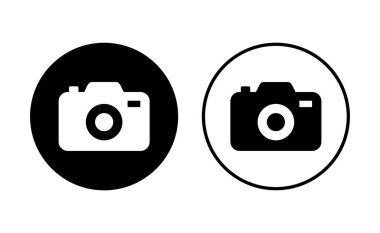 Kamera simgesi ayarlandı. Fotoğraf makinesi simgesi. kamera fotoğrafçılık simgesi.