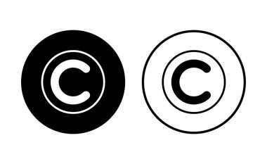 Telif hakkı simgesi seti. telif hakkı sembolleri