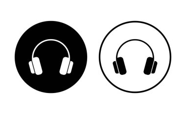 Kulaklık ikonu ayarlandı. Headvector simgesi simgeleri