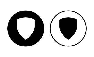 Kalkan simgesi ayarlandı. Koruma ikonu vektörü. Güvenlik vektör simgesi