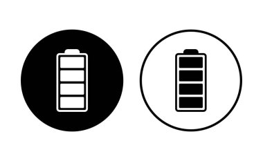 Batarya simgesi ayarlandı. Şarj seviyesi. pil yükleme simgesi