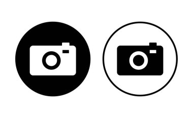 Kamera simgesi ayarlandı. Fotoğraf makinesi simgesi. kamera fotoğrafçılık simgesi.