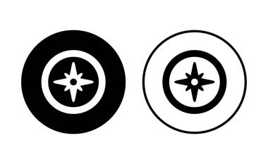 Pusula simgesi ayarlandı. ok pusula simgesi vektörü