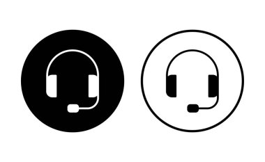 Kulaklık ikonu ayarlandı. Headvector simgesi simgeleri