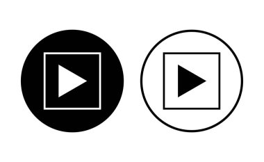 Simge setini çal. Düğme vektör simgesini çal