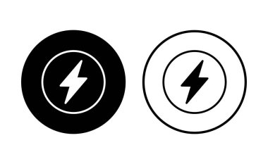 Güç simgesi ayarlandı. Güç Düğmesi Simgesi. Elektrik gücü.