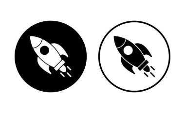 Roket ikonu hazır. Başlangıç simgesi vektörü. 