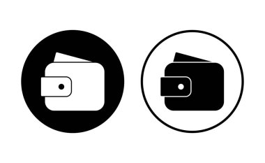 Cüzdan simgesi ayarlandı. cüzdan vektör simgesi