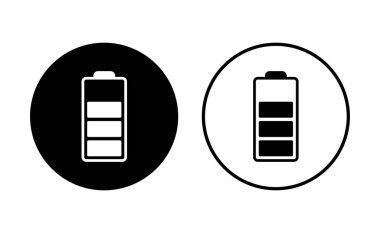 Batarya simgesi ayarlandı. Şarj seviyesi. pil yükleme simgesi