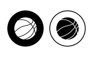 Basketbol ikonu seti. Basketbol ikonu. Basketbol logo vektör simgesi