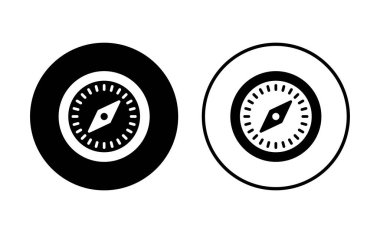 Pusula simgesi ayarlandı. ok pusula simgesi vektörü