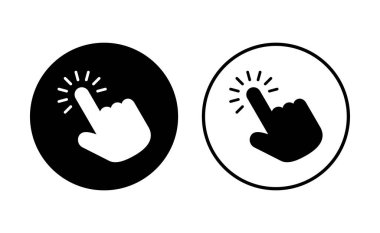 El imleç simgesi seti. Simge vektörüne tıklayın. El şıklaması. işaretleyici