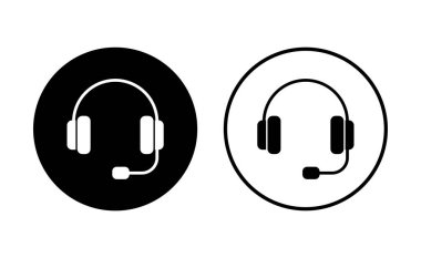 Kulaklık ikonu ayarlandı. Headvector simgesi simgeleri