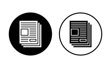 Gazete simgesi seti. haber kağıdı vektör işareti