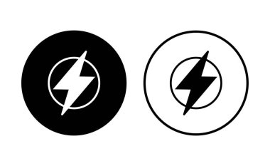 Güç simgesi ayarlandı. Güç Düğmesi Simgesi. Elektrik gücü.