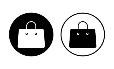 Alışveriş poşeti ikonu seti. alışveriş simgesi vektörü