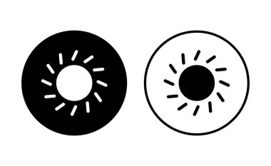 Güneş ikonu ayarlandı. Parlaklık Simgesi vektörü