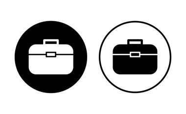 Evrak çantası simgesi seti. Bavul simgesi. bagaj sembolü.