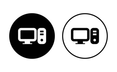 Bilgisayar simgesi ayarlandı. bilgisayar izleyici simgesi vektörü.