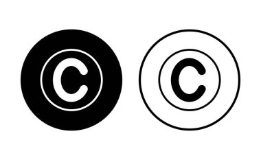 Telif hakkı simgesi seti. telif hakkı sembolleri