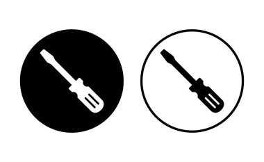 Tornavida simgesi seti. araçlar simgesi vektörü