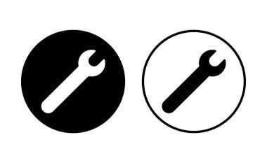 Anahtar simgesi seti. Simge vektörünü onar. araçlar simgesi vektörü