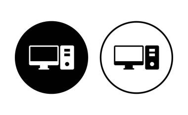 Bilgisayar simgesi ayarlandı. bilgisayar izleyici simgesi vektörü.