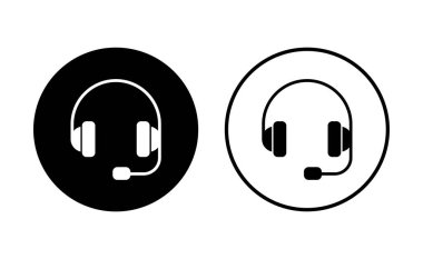 Kulaklık ikonu ayarlandı. Headvector simgesi simgeleri