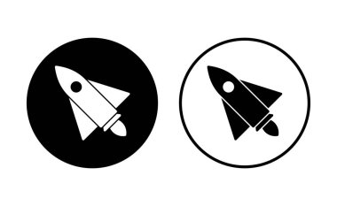 Roket ikonu hazır. Başlangıç simgesi vektörü. 