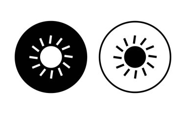 Güneş ikonu ayarlandı. Parlaklık Simgesi vektörü