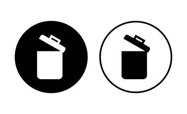 Çöp simgesi seti. Çöp kutusu simgesi. Simge vektörünü sil. çöp