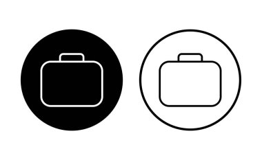 Evrak çantası simgesi seti. Bavul simgesi. bagaj sembolü.