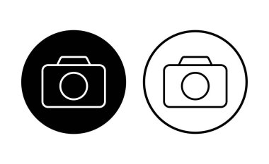 Kamera simgesi ayarlandı. Fotoğraf makinesi simgesi. kamera fotoğrafçılık simgesi.