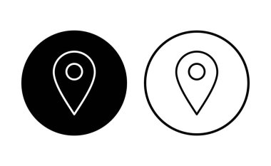 Pin simgesi ayarlandı. Konum simgesi vektörü. hedef simgesi. harita iğnesi