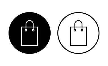 Alışveriş poşeti ikonu seti. alışveriş simgesi vektörü