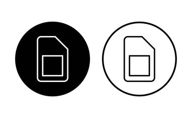 Sim kart simgesi seti. çift sim kart simgesi vektörü