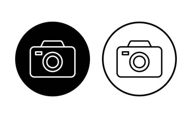 Kamera simgesi ayarlandı. Fotoğraf makinesi simgesi. kamera fotoğrafçılık simgesi.