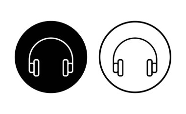 Kulaklık ikonu ayarlandı. Headvector simgesi simgeleri