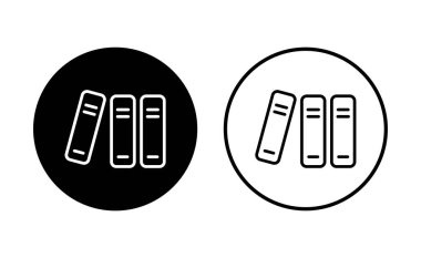 Kütüphane simgesi ayarlandı. eğitim simgesi vektörü