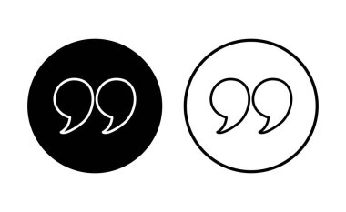 Alıntı simgesi seti. Tırnak işareti sembolü.