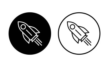 Roket ikonu hazır. Başlangıç simgesi vektörü. 