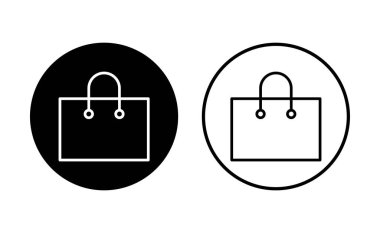 Alışveriş poşeti ikonu seti. alışveriş simgesi vektörü
