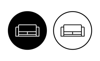 Koltuk simgesi ayarlandı. kanepe ikonu çizimi