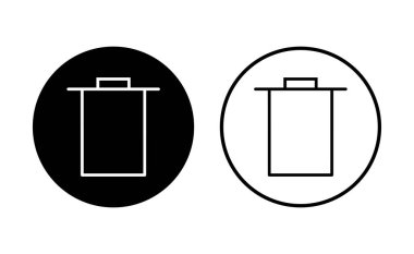 Çöp simgesi seti. Çöp kutusu simgesi. Simge vektörünü sil. çöp