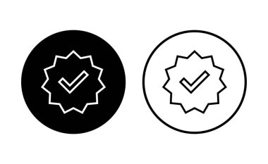 Doğrulanmış simge ayarlandı. Doğrulama işareti. onaylanmış simge