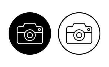 Kamera simgesi ayarlandı. Fotoğraf makinesi simgesi. kamera fotoğrafçılık simgesi.