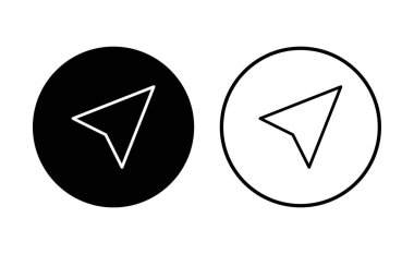 Pusula simgesi ayarlandı. ok pusula simgesi vektörü