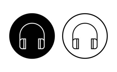 Kulaklık ikonu ayarlandı. Headvector simgesi simgeleri