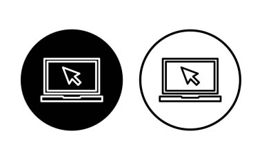 Dizüstü bilgisayar simgesi ayarlandı. bilgisayar simgesi vektörü