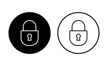 Kilit simgesi ayarlandı. Asma kilit ikon vektörü. Şifreleme simgesi. Güvenlik sembolü